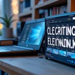 The image shows a display table with various electronics on sale, highlighting Walmart clearance deals.